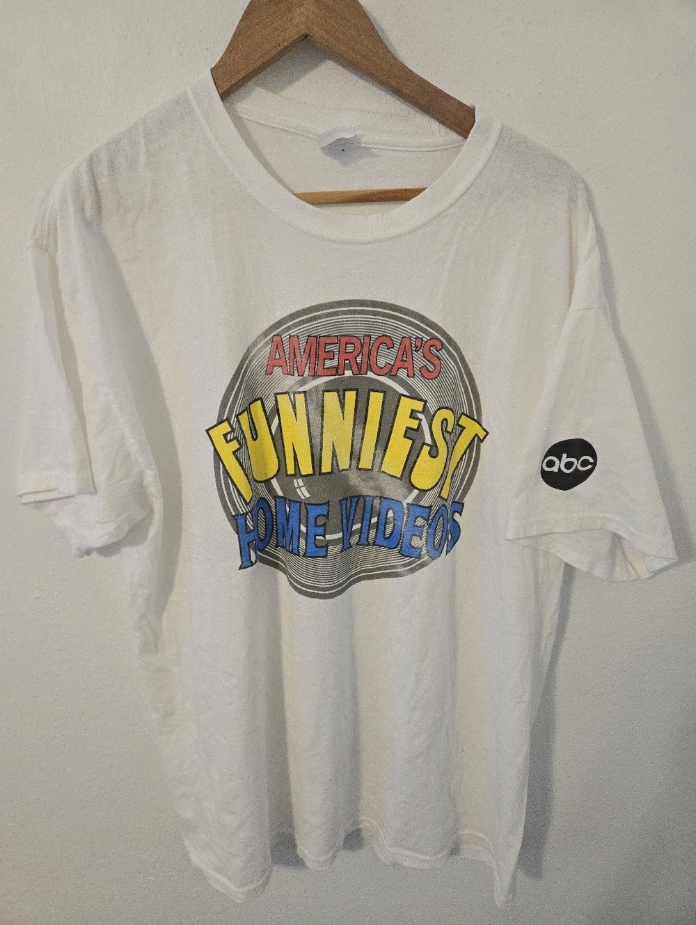 Americas Funniest Home Videos T Shirt Logo TV Bob Saget Mens XL White AFH